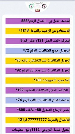 أكواد شركة يمن موبايل